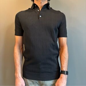 Suitsupply Black Polo Shirt